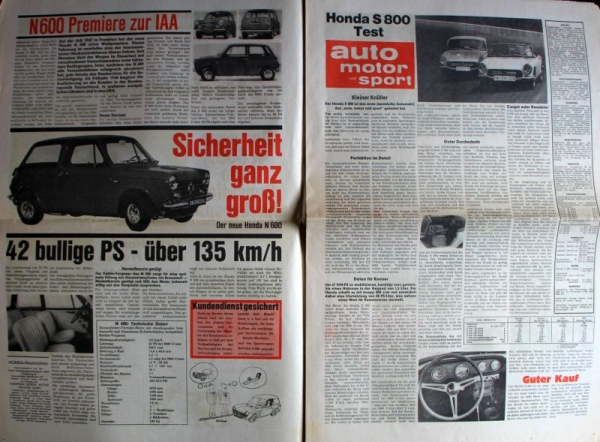 Honda Modelprogram 1966 "Honda Nachrichten" Carbrochure (0028)